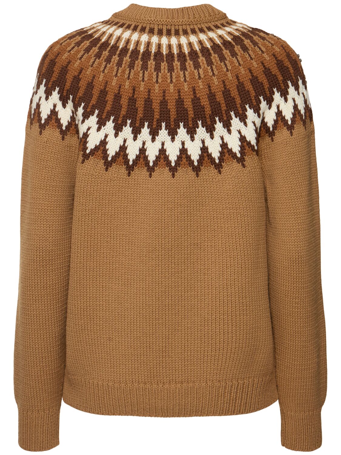 Shop Gucci Norwegian Wool Jacquard Sweater In Camel