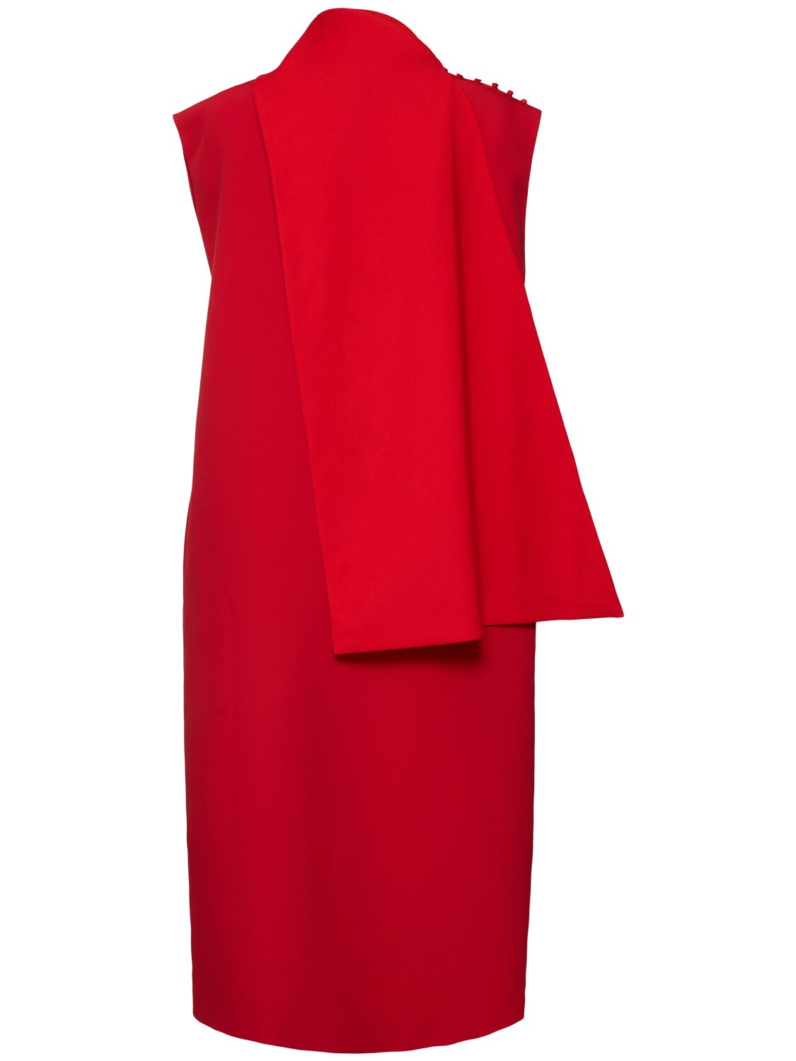 Shop Carven Structured Technical Cady Dress In Red