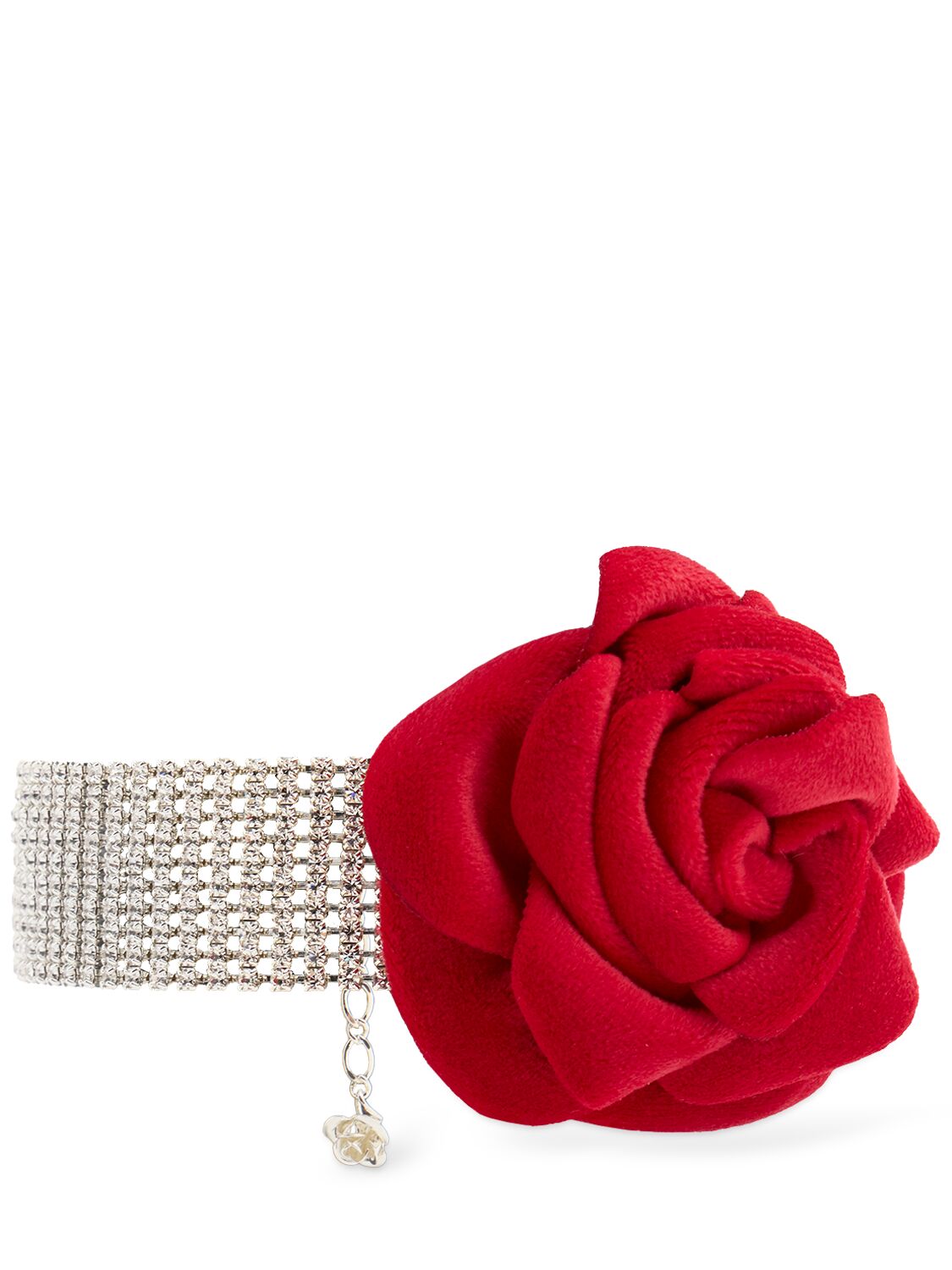 Magda Butrym Rose Crystal Choker In Red