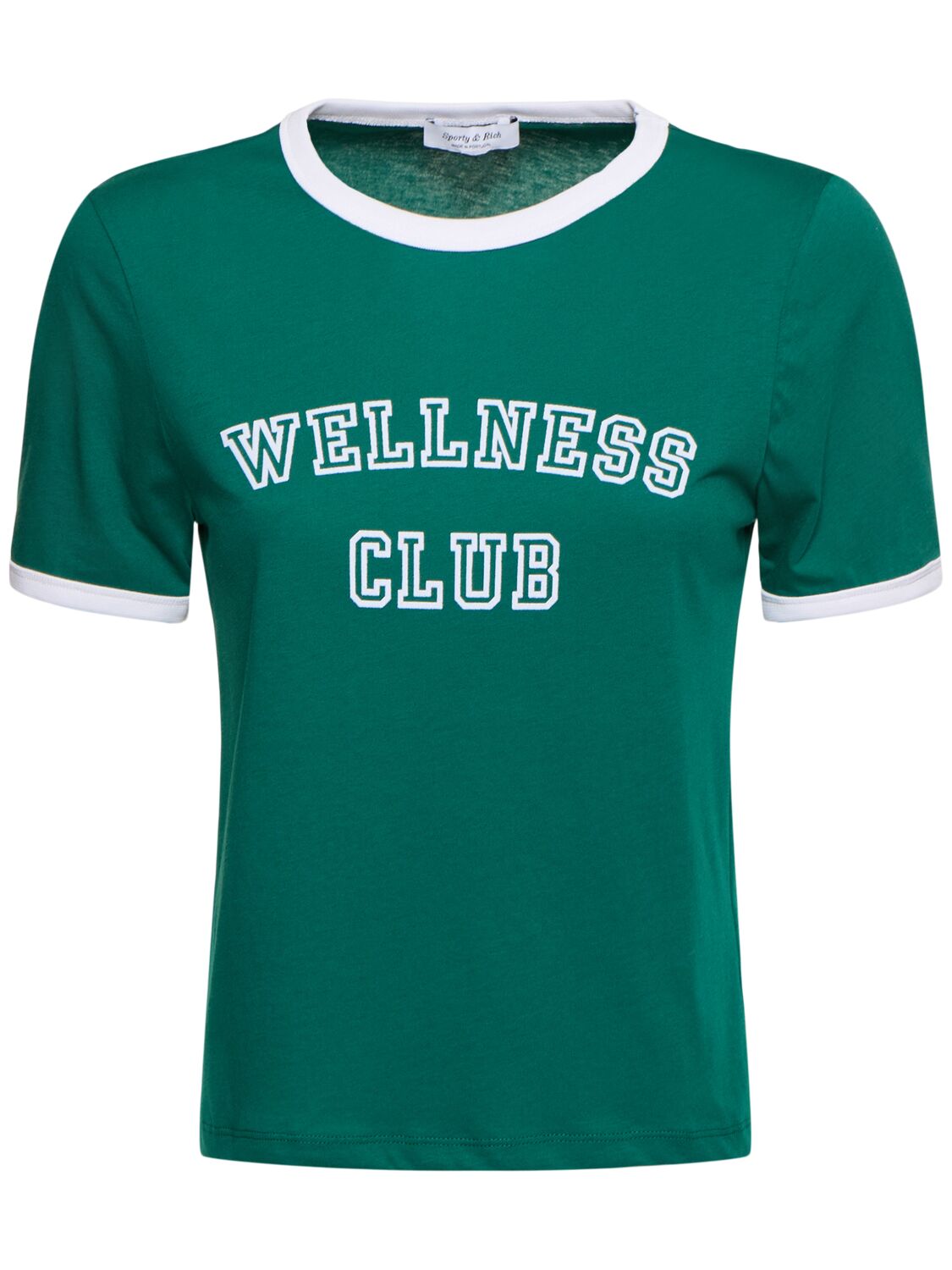 Shop Sporty And Rich Wellness Club Ringer T-shirt In Alpine/white