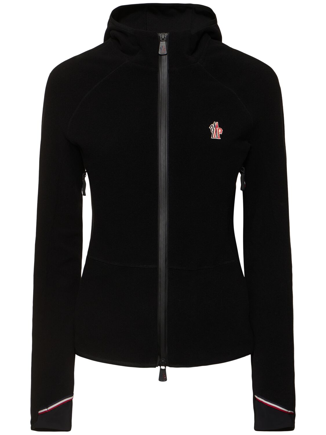 Shop Moncler Tech Zip-up Hoodie In Black