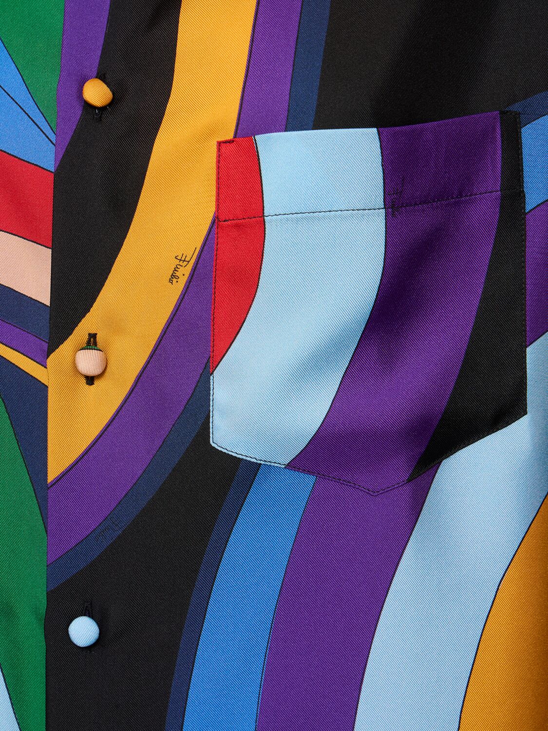 Shop Pucci Printed Silk Twill Shirt In Multicolor