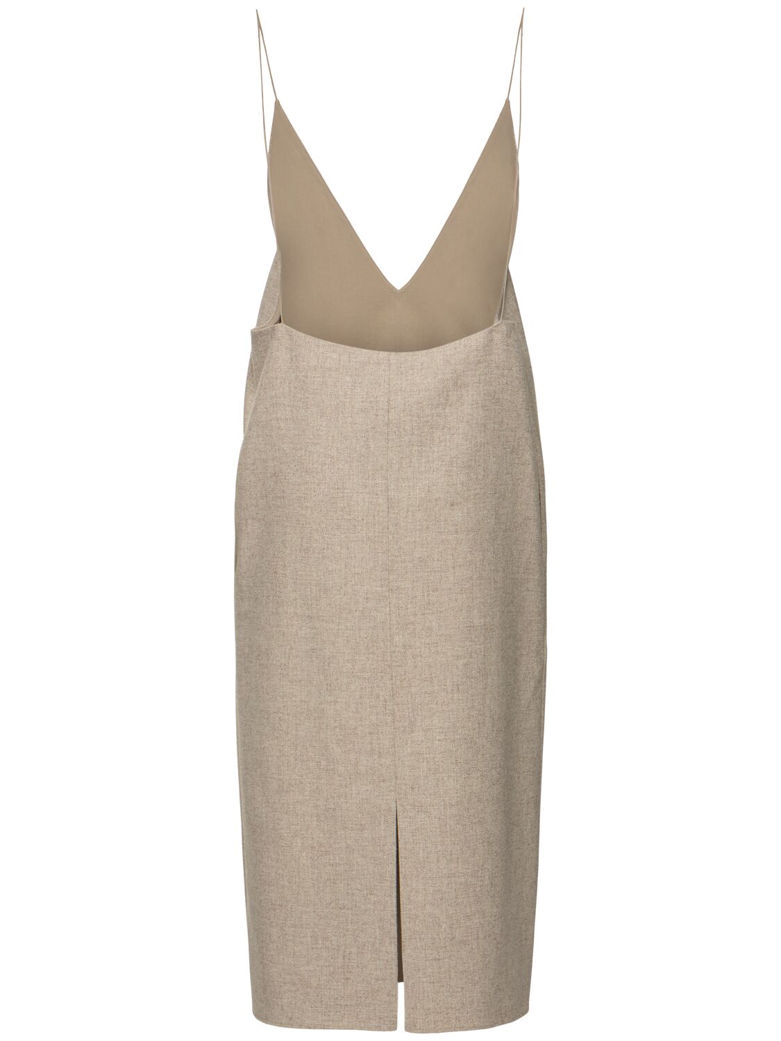 Shop Carven Wool Midi Dress In Oat