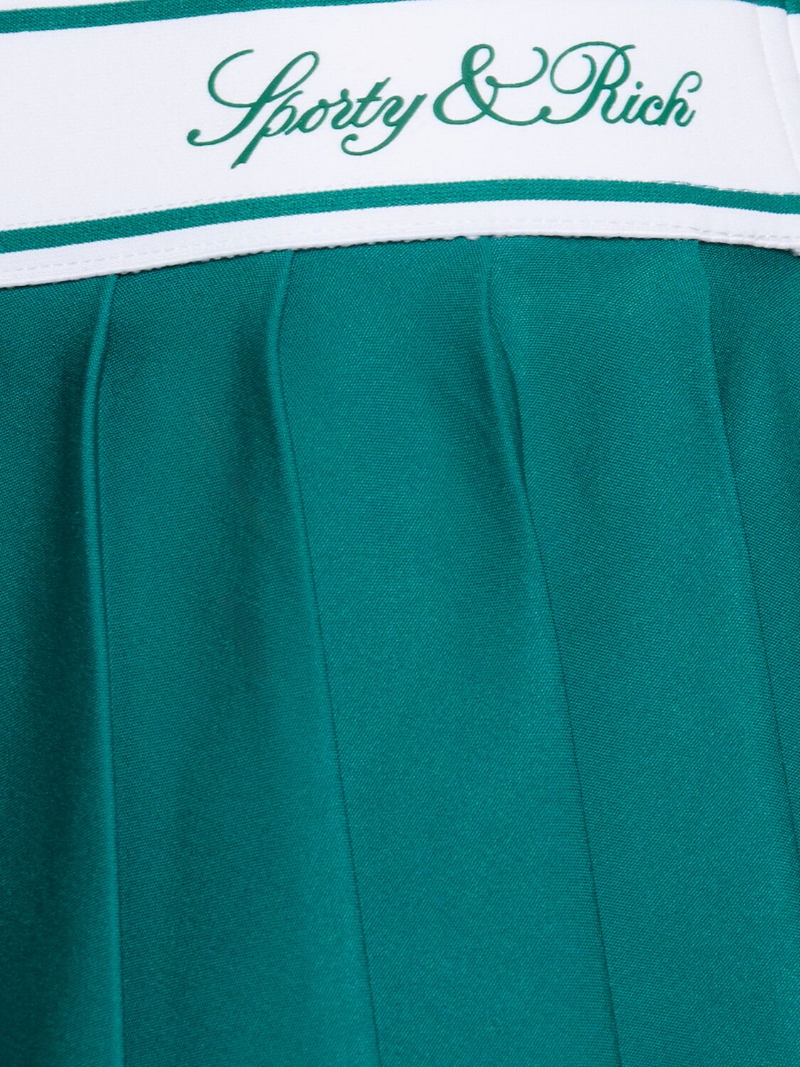 Shop Sporty And Rich Vendome Script Pleated Skirt In Alpine/alpine