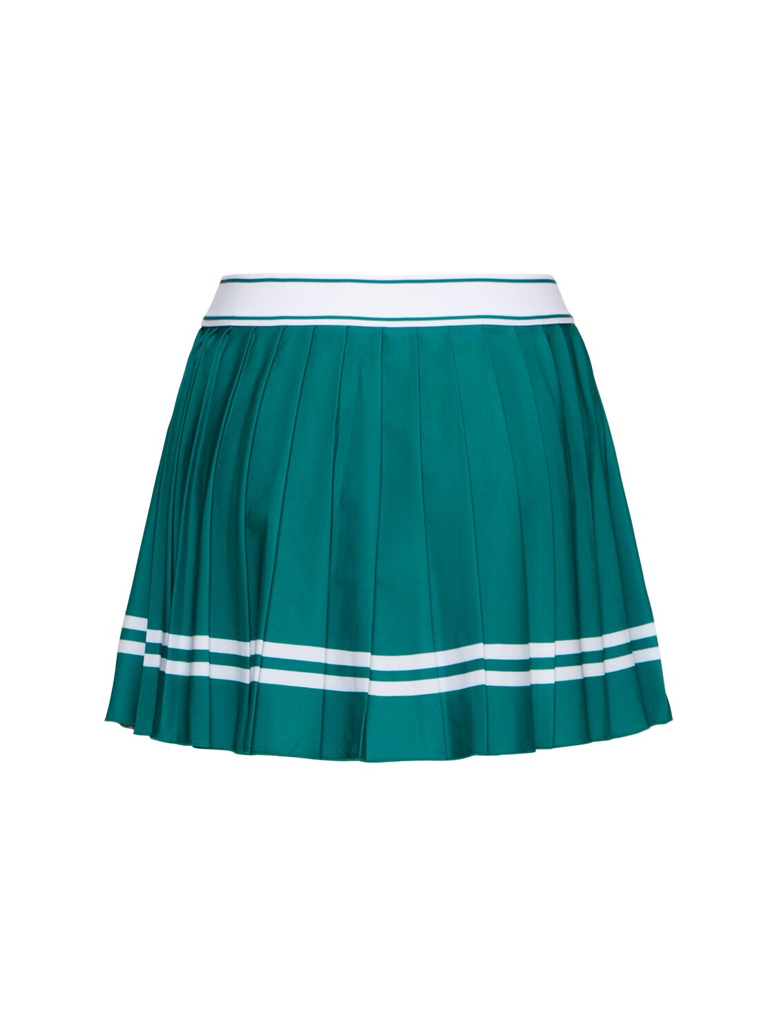 Shop Sporty And Rich Vendome Script Pleated Skirt In Alpine/alpine