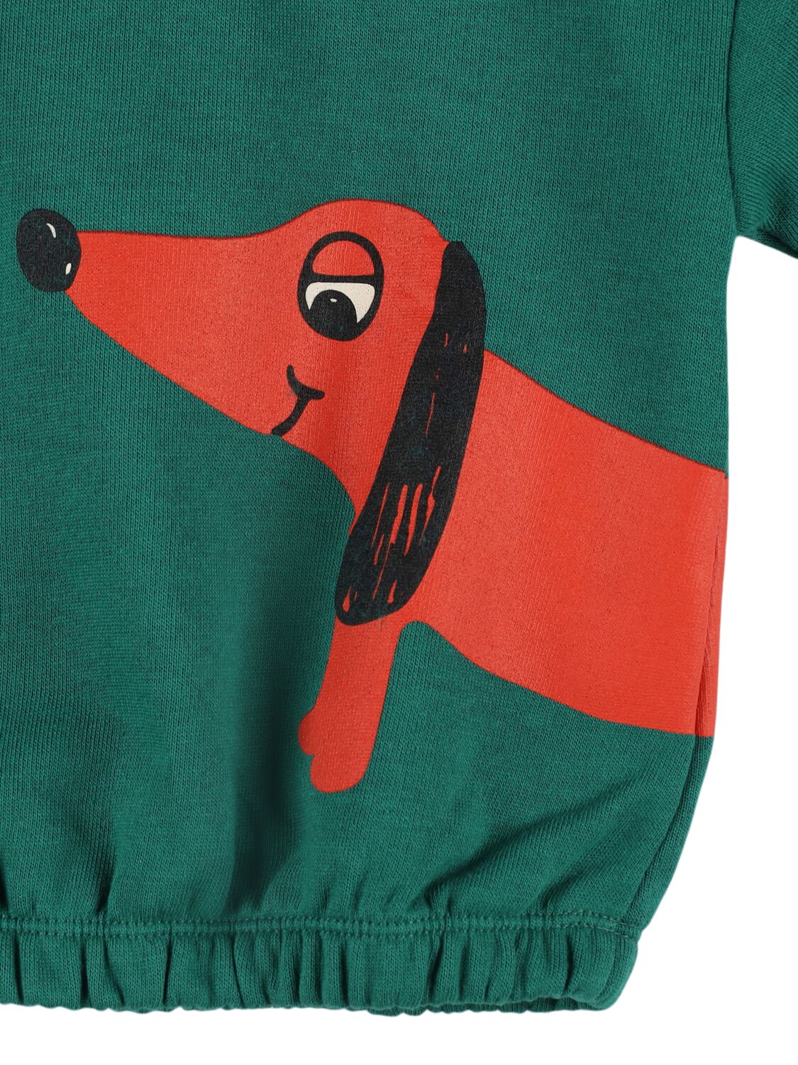 Shop Mini Rodini Dog Printed Organic Cotton Sweatshirt In Green