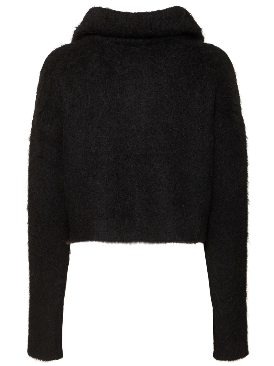 Shop Sportmax Falcone Fluffy Alpaca Blend Zip Sweater In Black