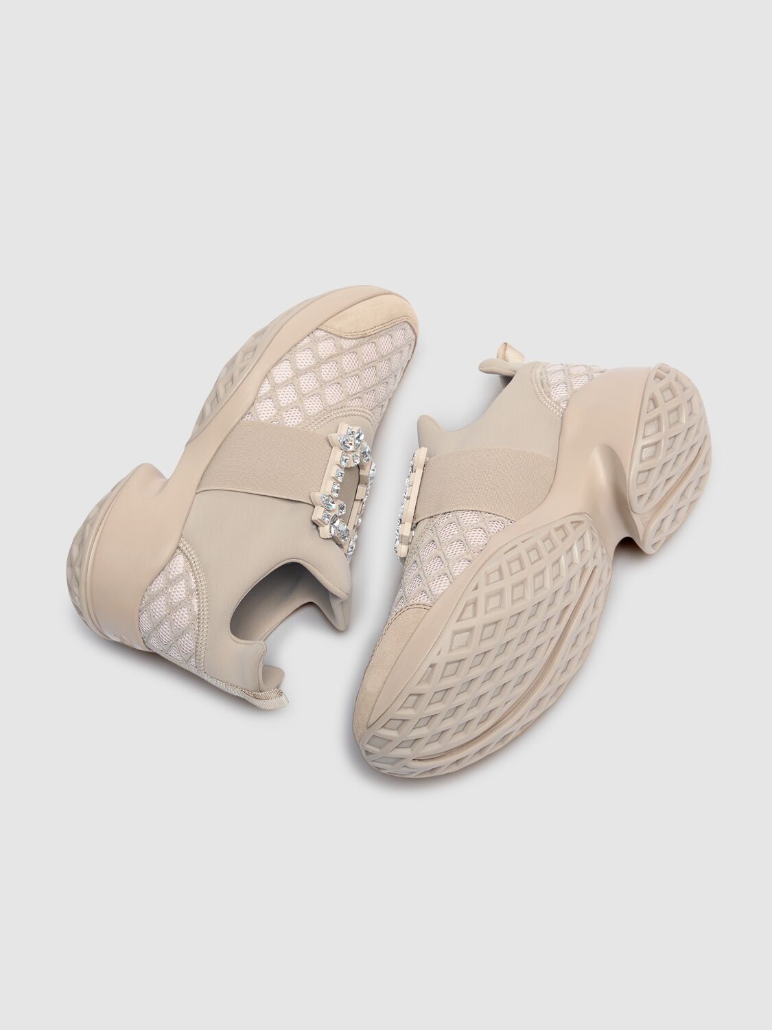 ROGER VIVIER 75MM VIV RUN MESH & NEOPRENE SNEAKERS 