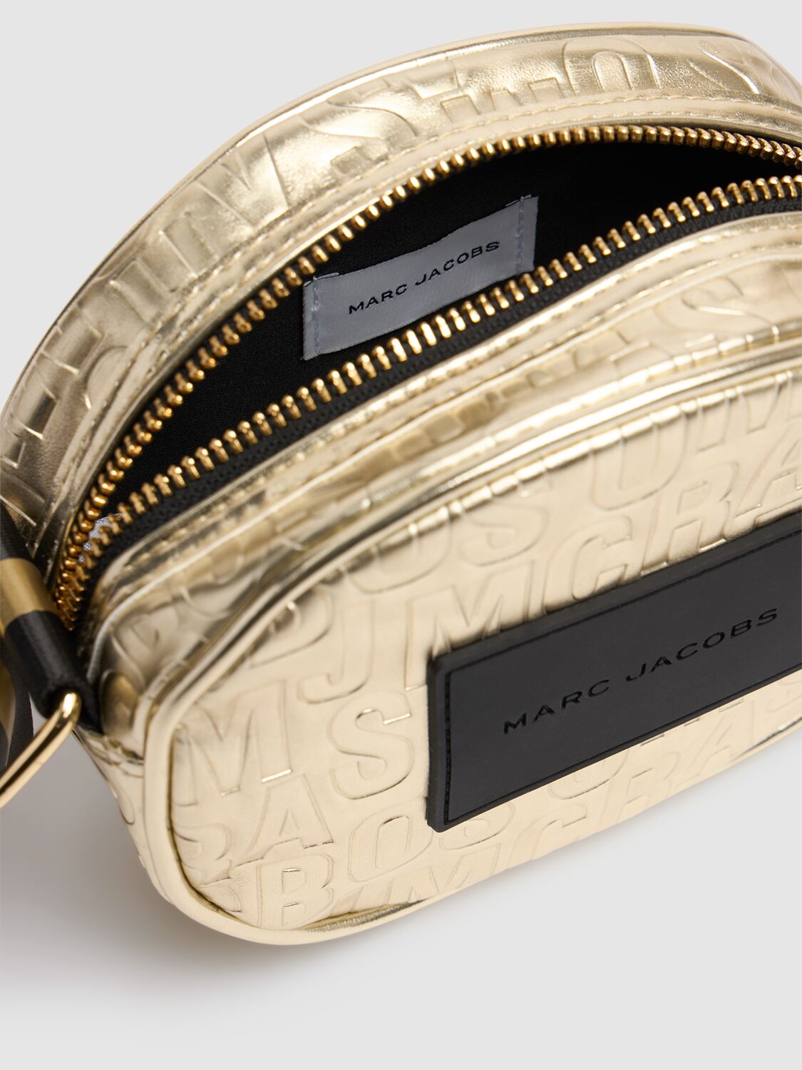 Shop Marc Jacobs Monogram Embossed Poly Crossbody Bag In Gold