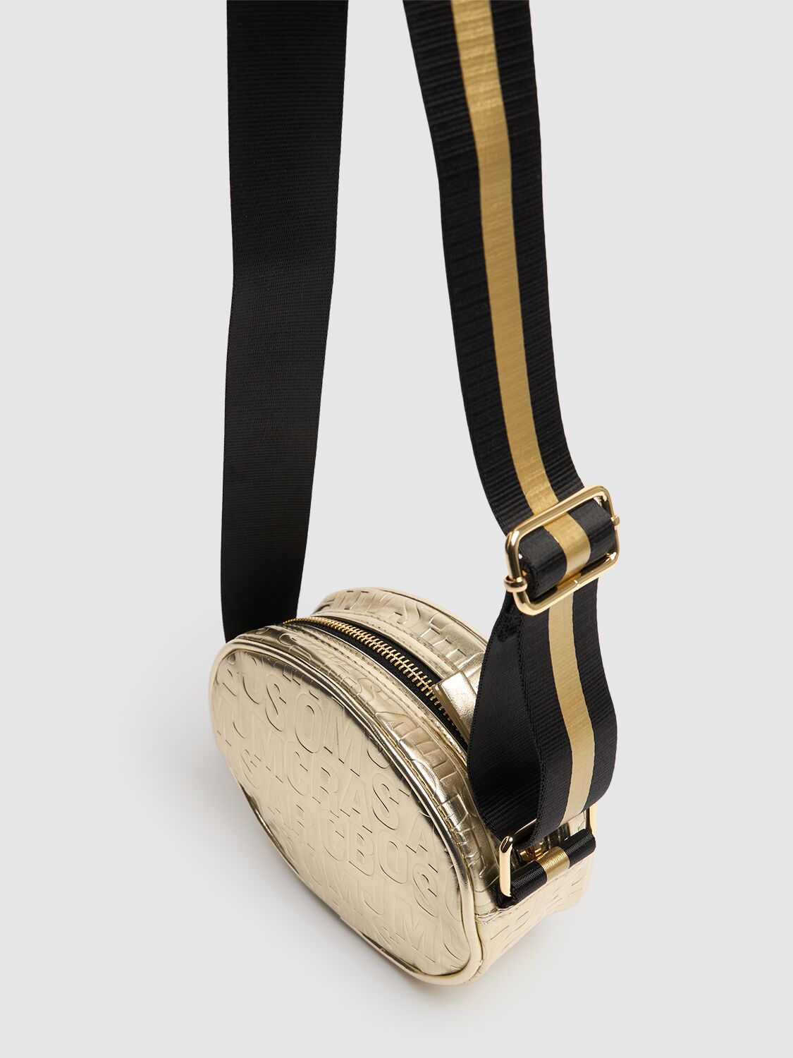 Shop Marc Jacobs Monogram Embossed Poly Crossbody Bag In Gold