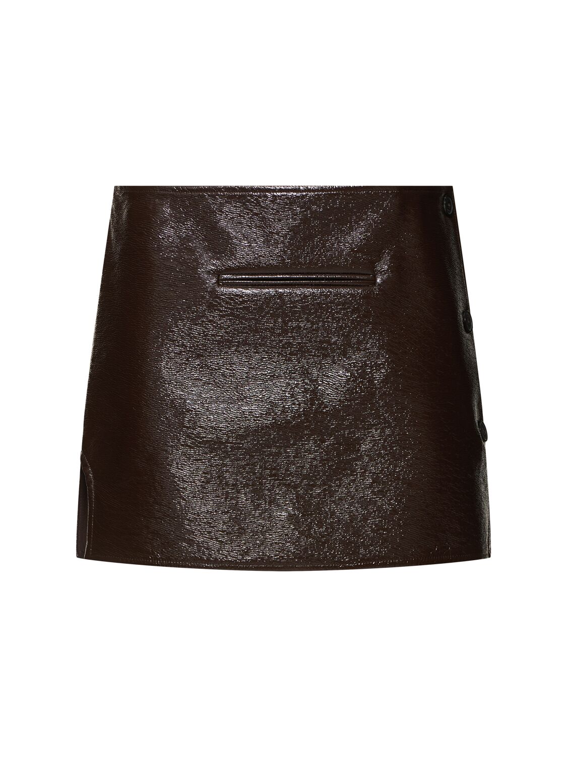 Courrèges Oblique Vinyl Mini Skirt In Brown