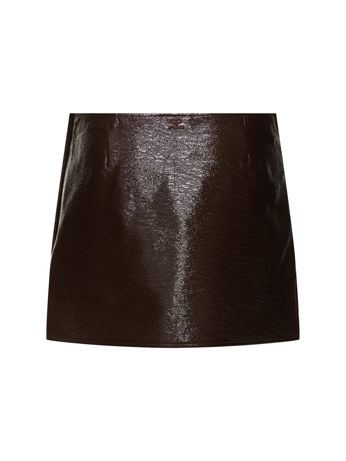 Courrèges Oblique Tailored Mini Skirt In Brown