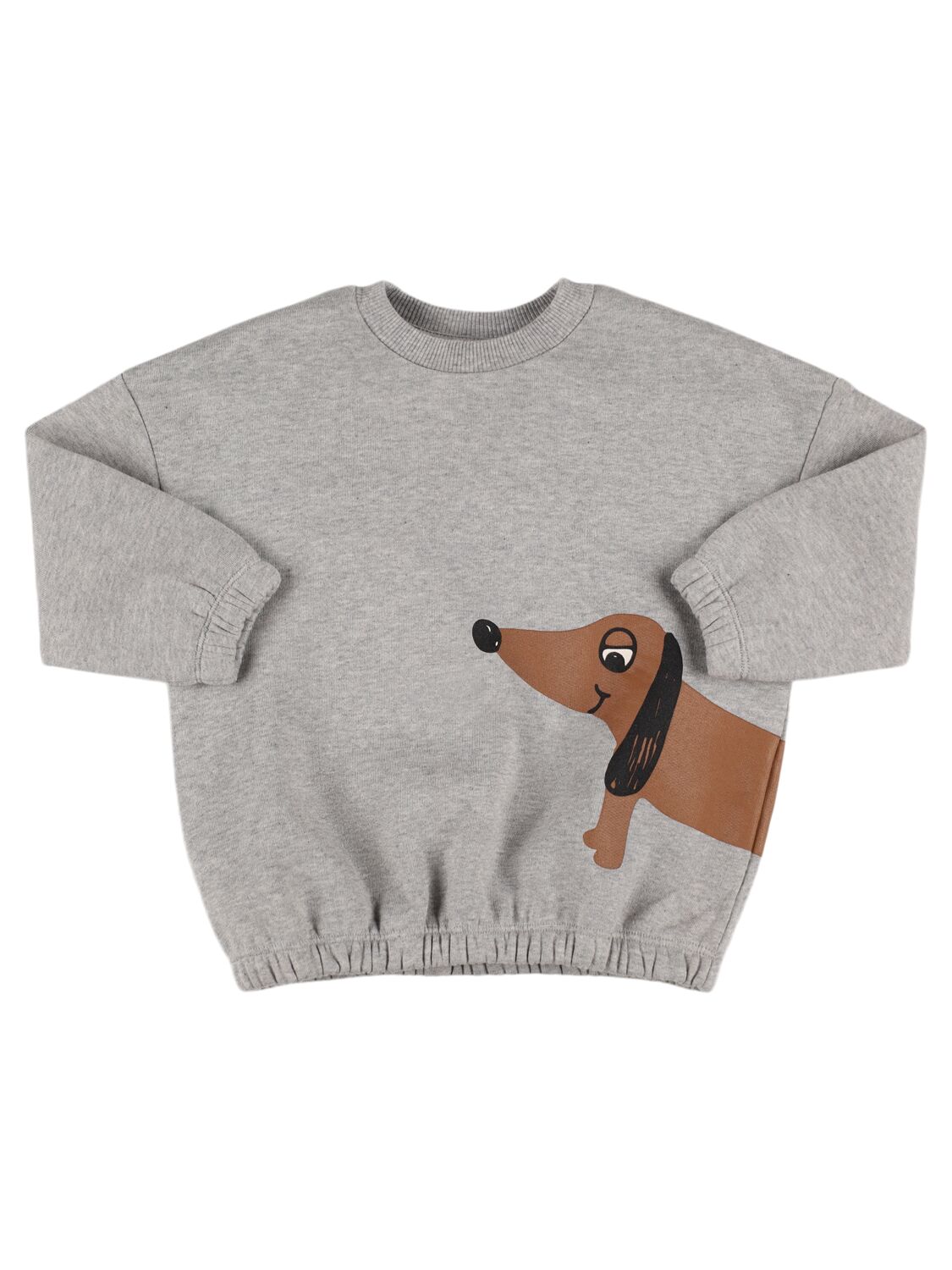 Mini Rodini Dog Printed Organic Cotton Sweatshirt In Grey