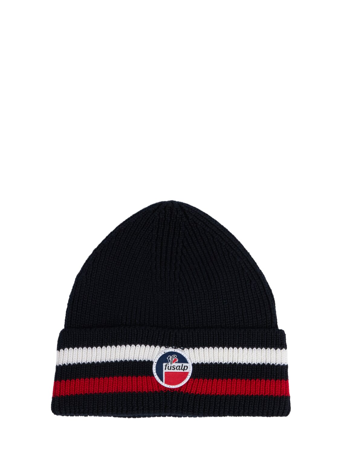 Fusalp Kelt Wool Knit Beanie W/ Logo In Black