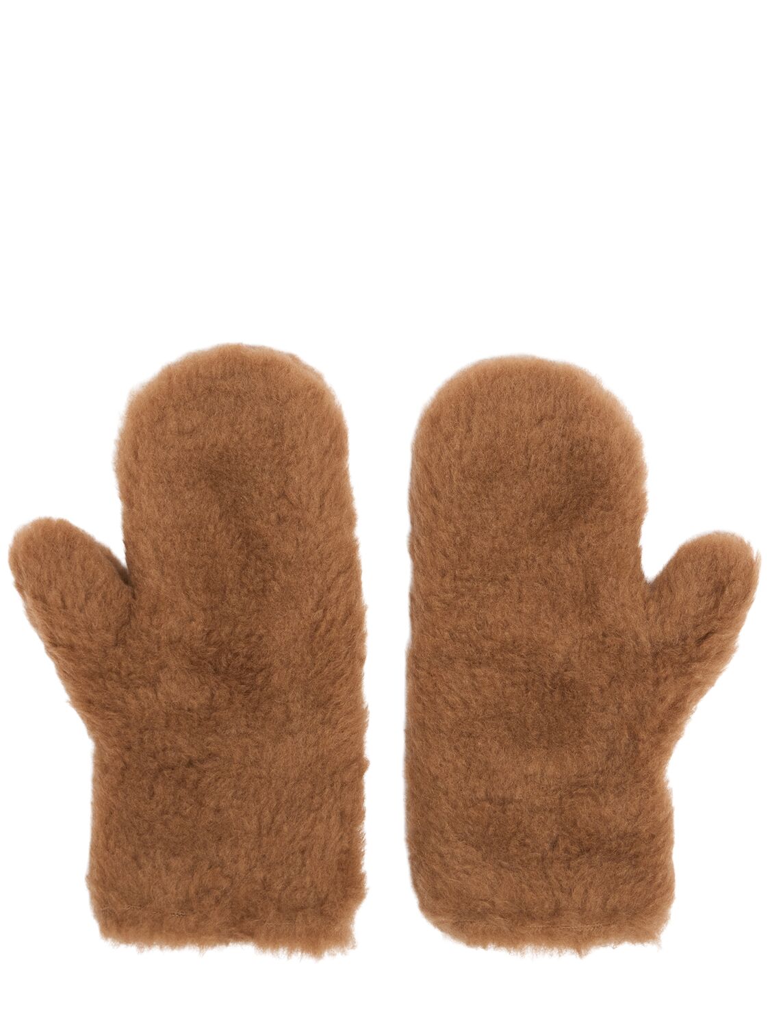 Ombrat2 Camel Teddy Gloves W/ Strap - MAX MARA - Modalova