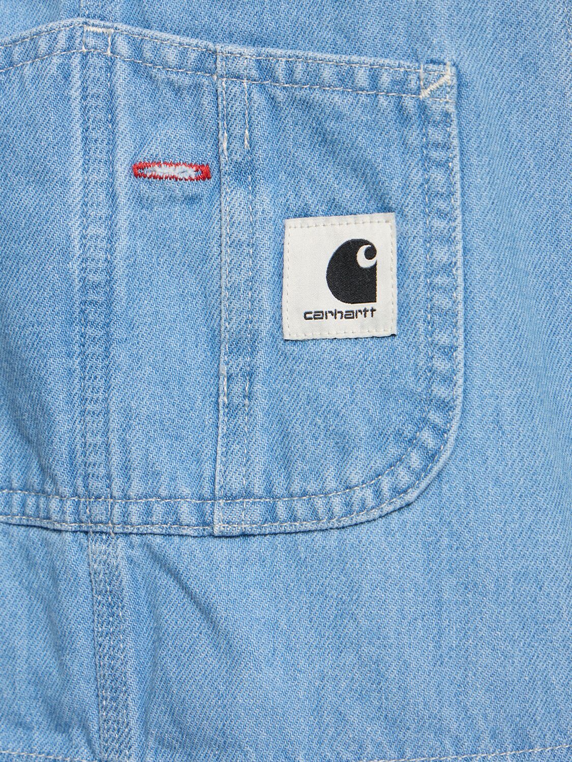 Shop Carhartt Bib Straight Overalls In Blue Stonebleac