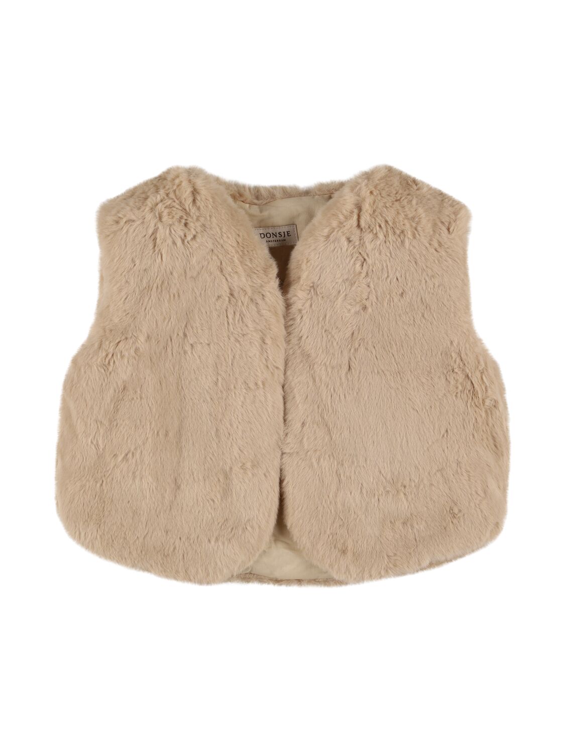 Donsje Plush Vest In Light Beige