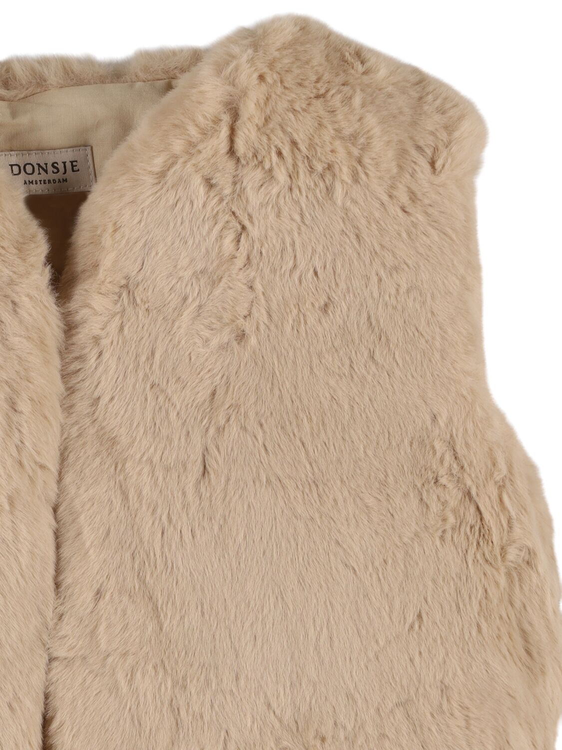 Shop Donsje Plush Vest In Light Beige