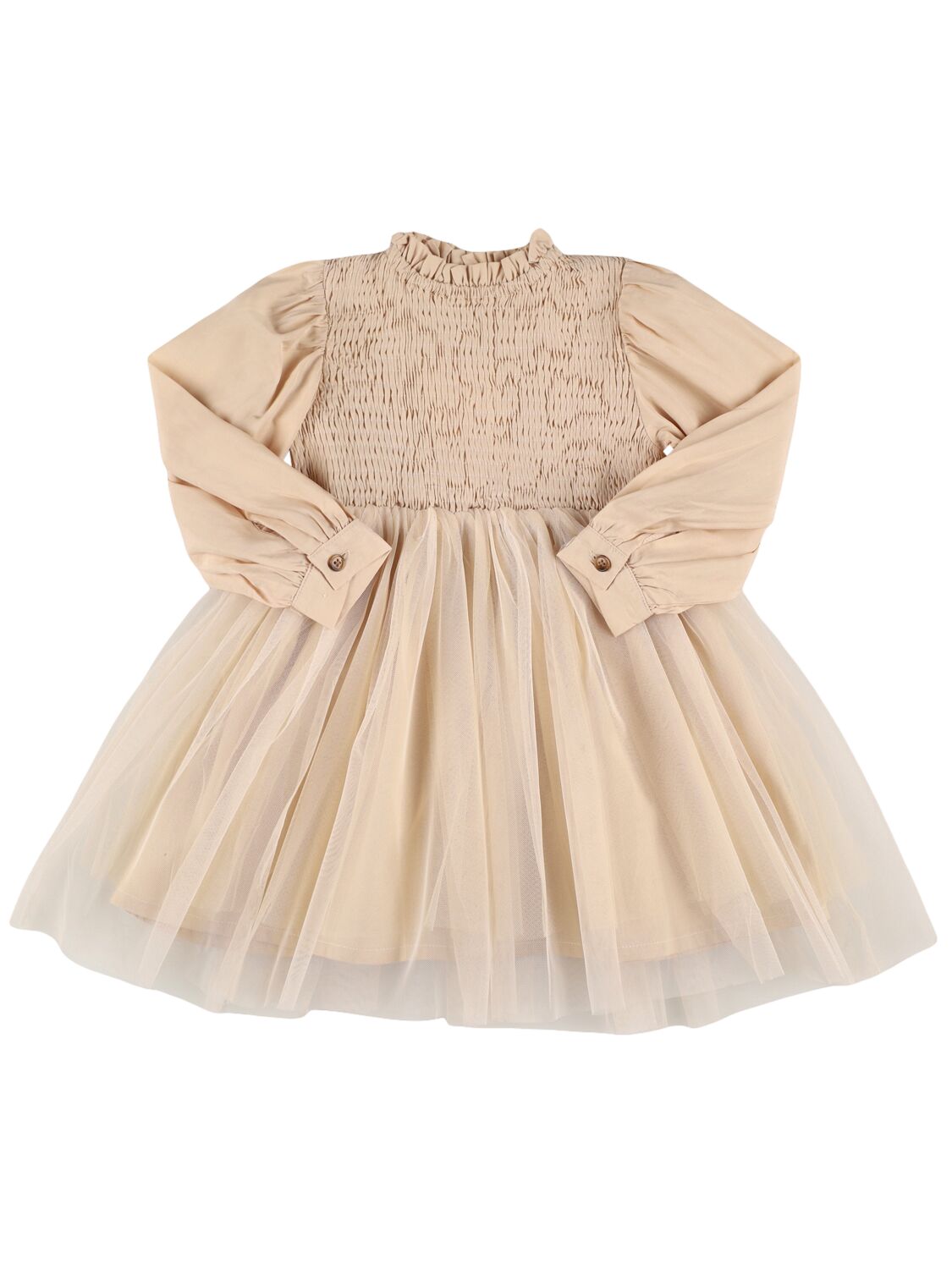 Donsje Kids' Linen Blend Dress In Neutral