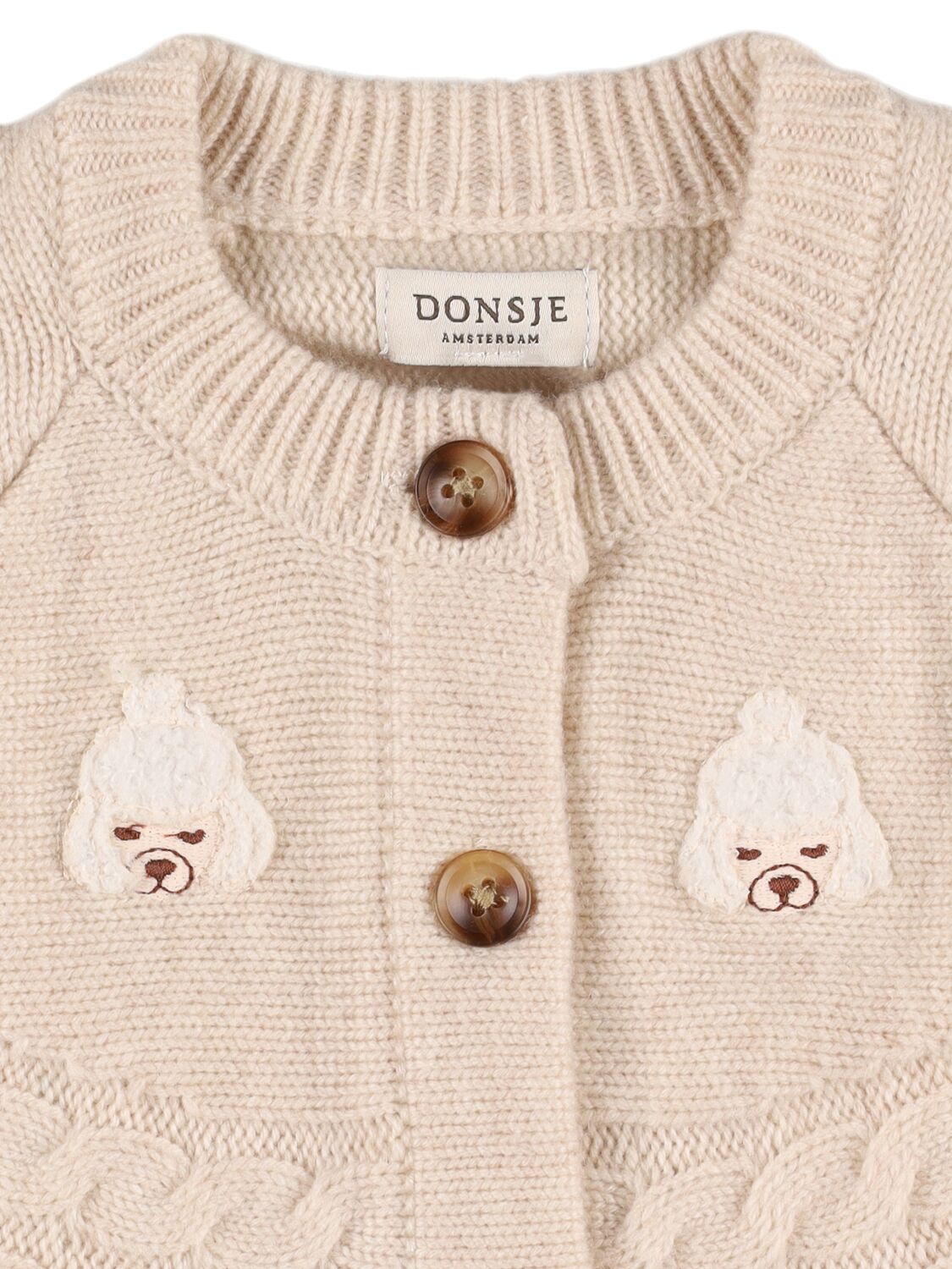 Shop Donsje Wool Blend Knit Cardigan In Light Beige