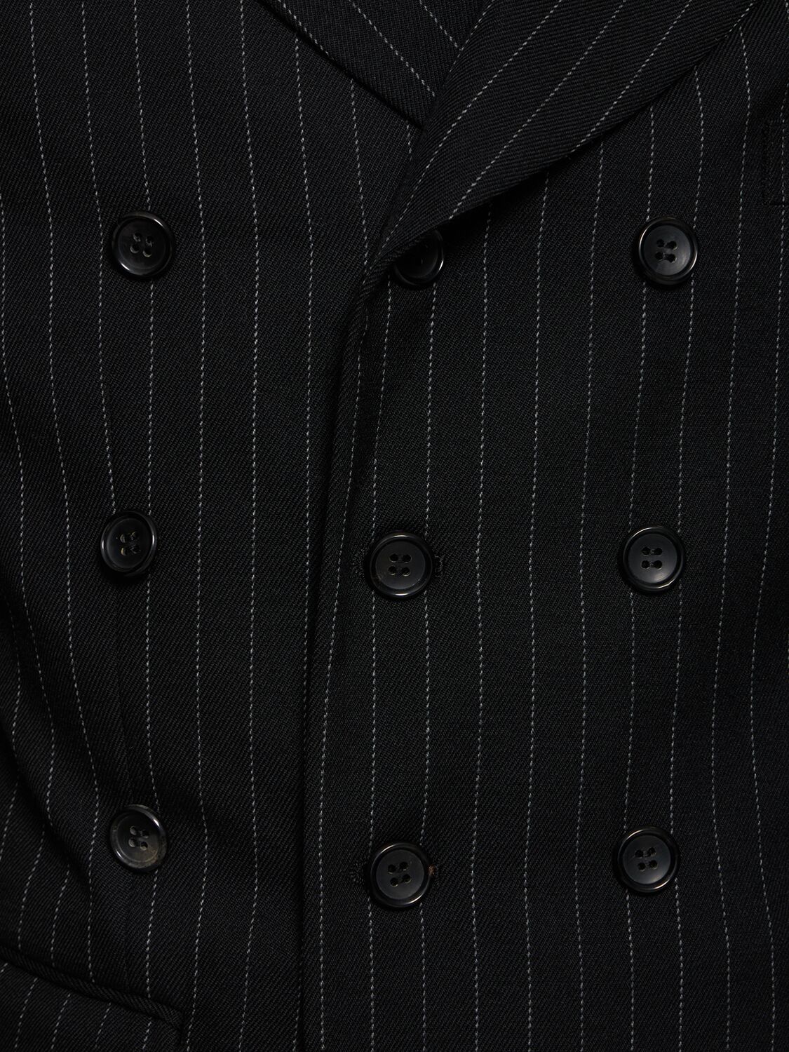 Shop Comme Des Garçons Homme Deux Pinstripe Stretch Wool Gabardine Blazer In Black