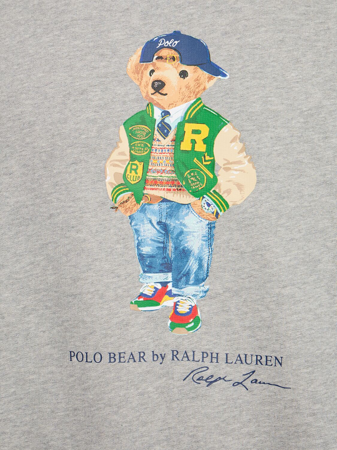 Shop Polo Ralph Lauren Bear Logo Cotton Blend Hoodie In Andover