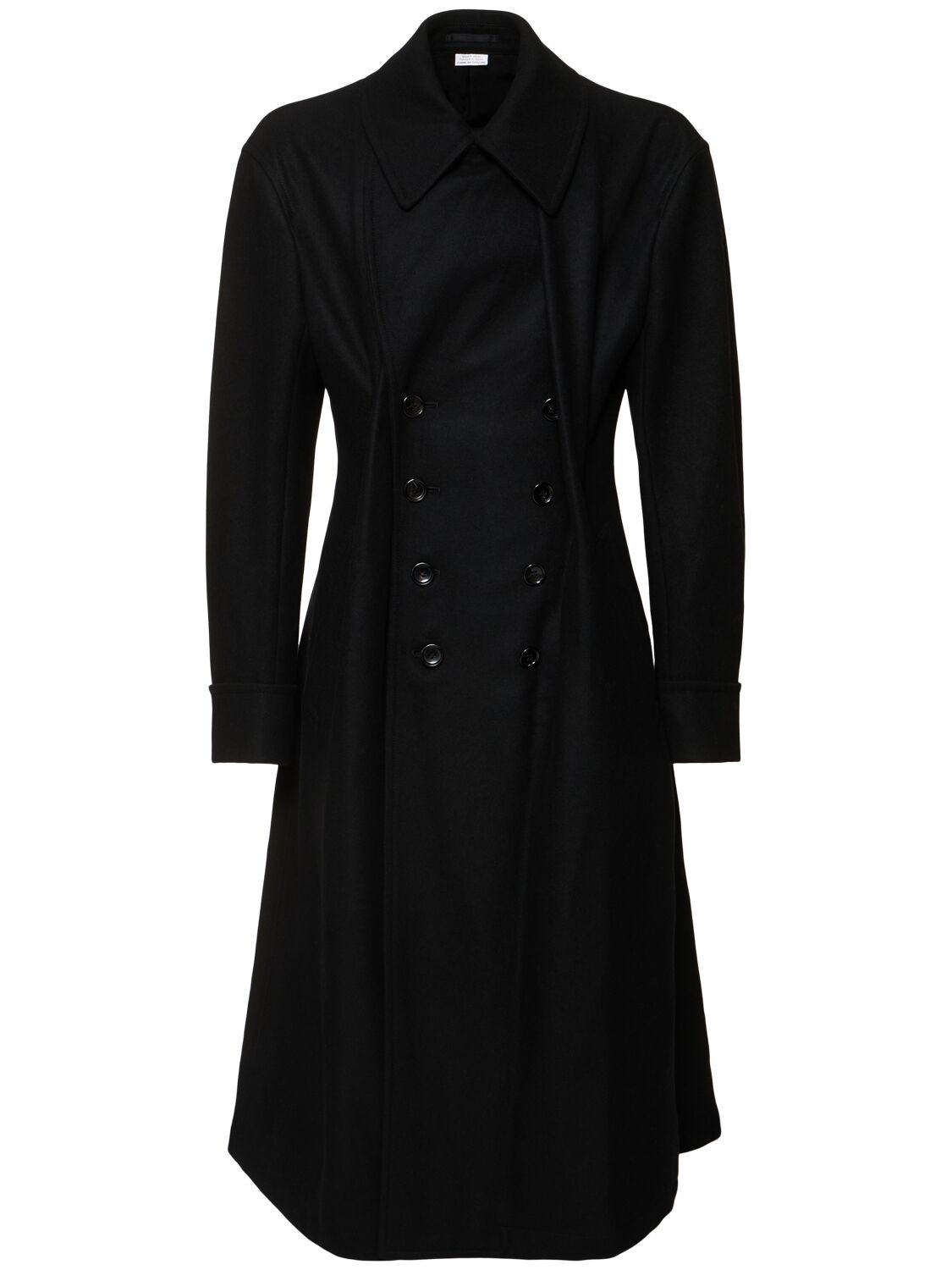 Comme Des Garçons Homme Deux Wool Double Breasted Coat In Black