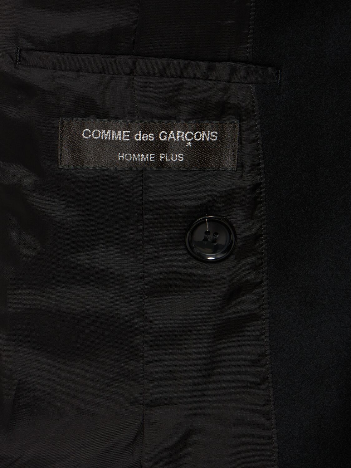 Shop Comme Des Garçons Homme Deux Wool Double Breasted Coat In Black