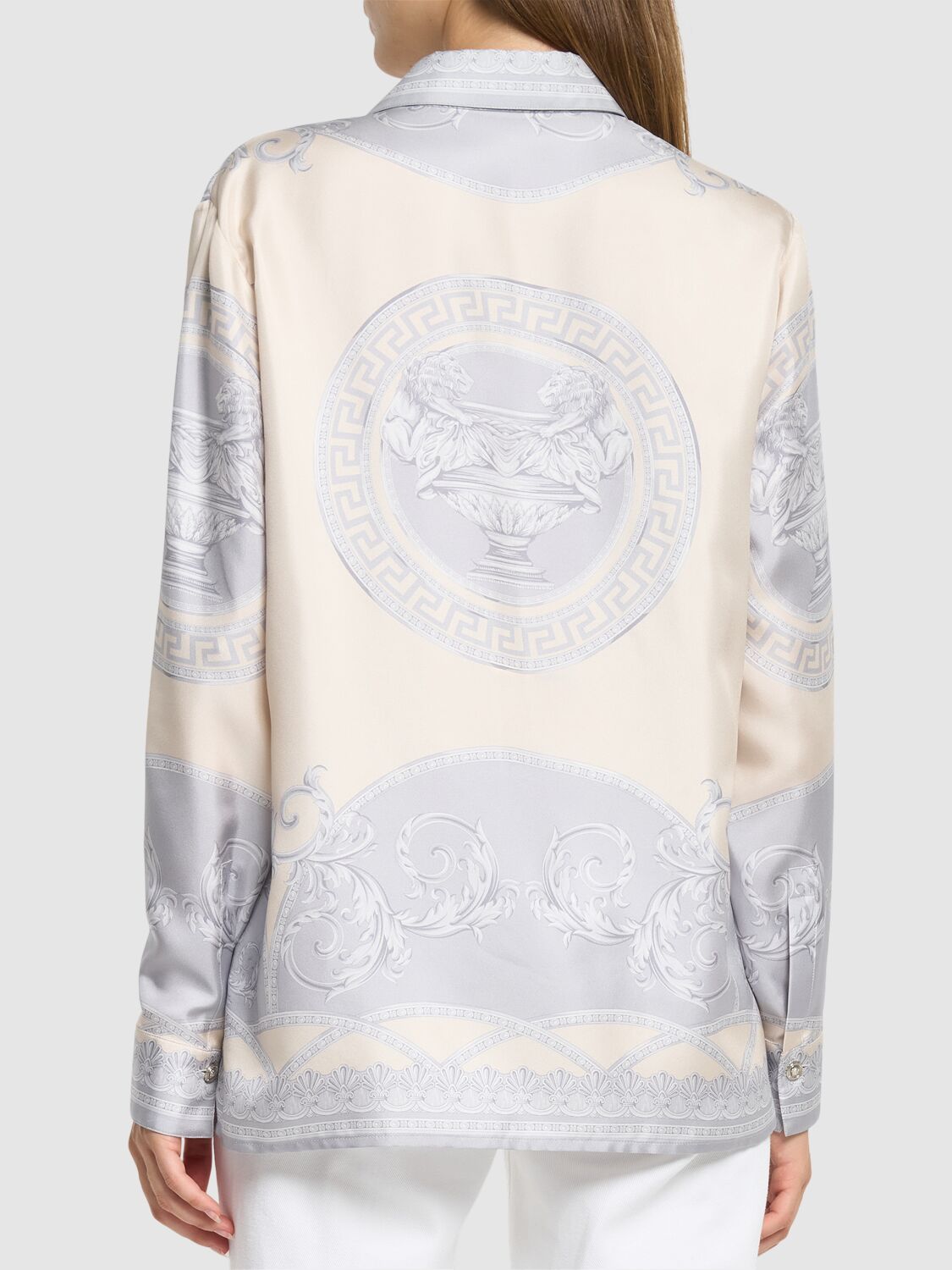 VERSACE FOULARD PRINT SILK TWILL SHIRT 