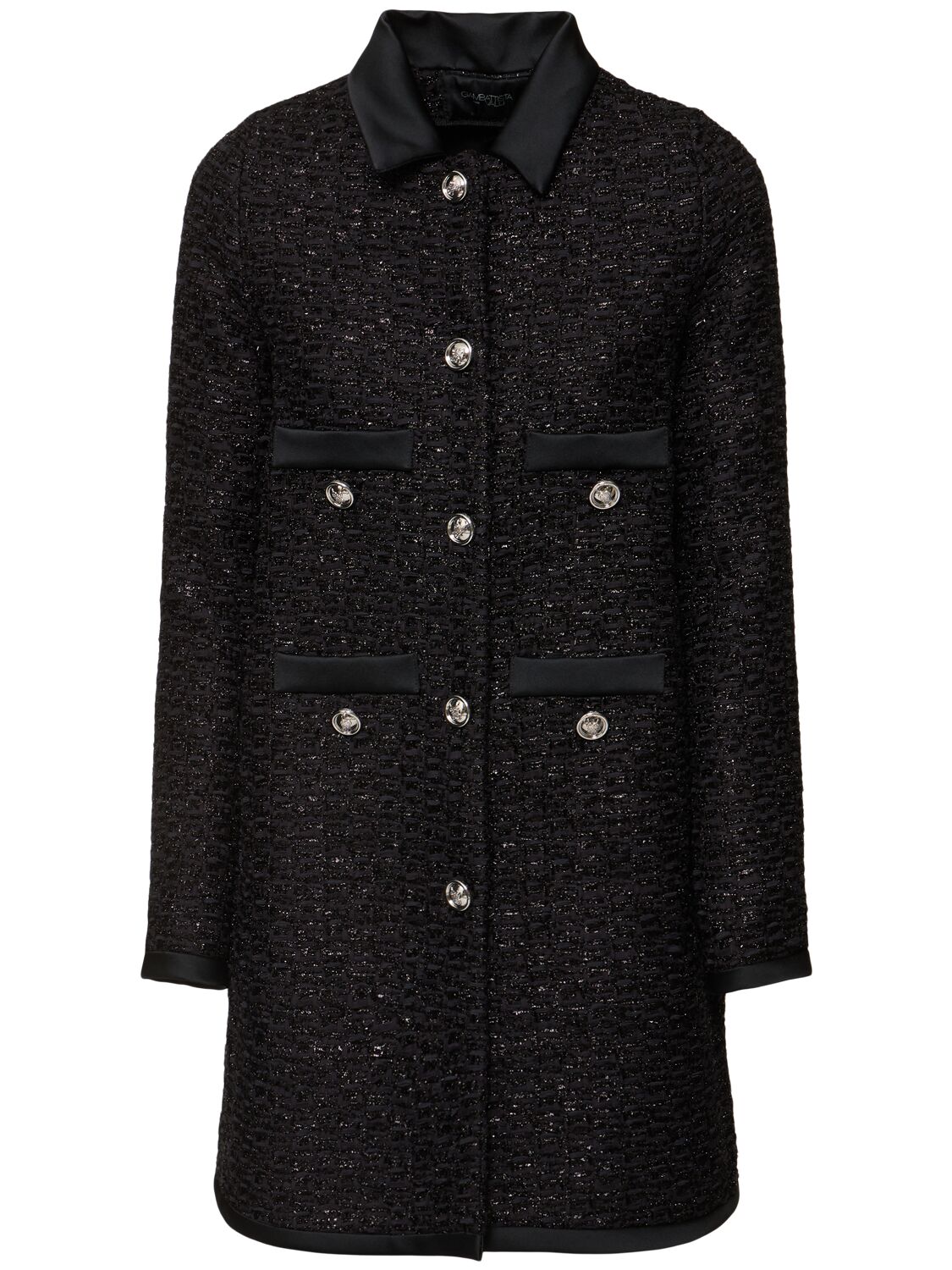 Giambattista Valli Bouclé Coat In Black