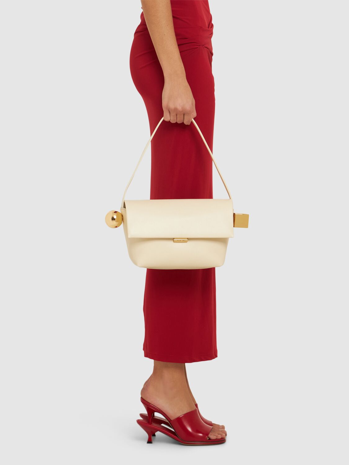 Jacquemus Les Doubles High Heel Sandals In Red