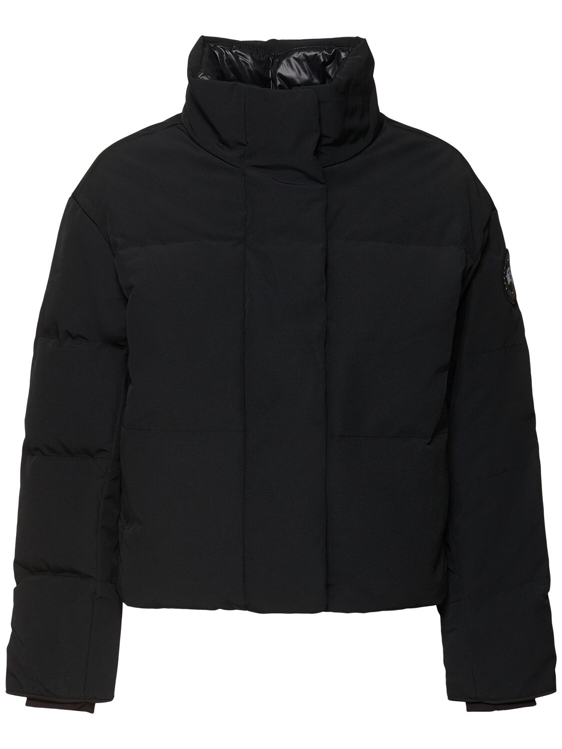 Canada Goose Hooded Jacket With Elasticated Cuffs And Pockets In Black