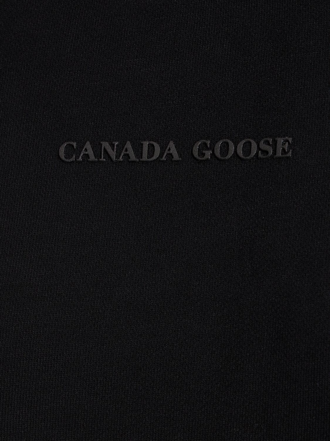 Shop Canada Goose Muskoka Relaxed Cotton Crew Sweatshirt In Black