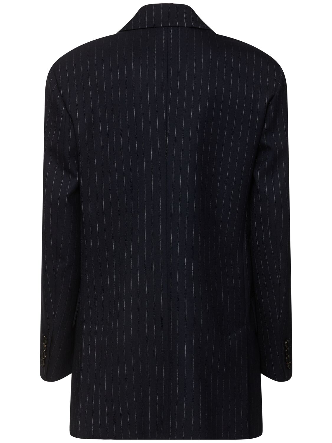 Shop Max Mara Albany Pinstripe Wool Blend Blazer In Blue