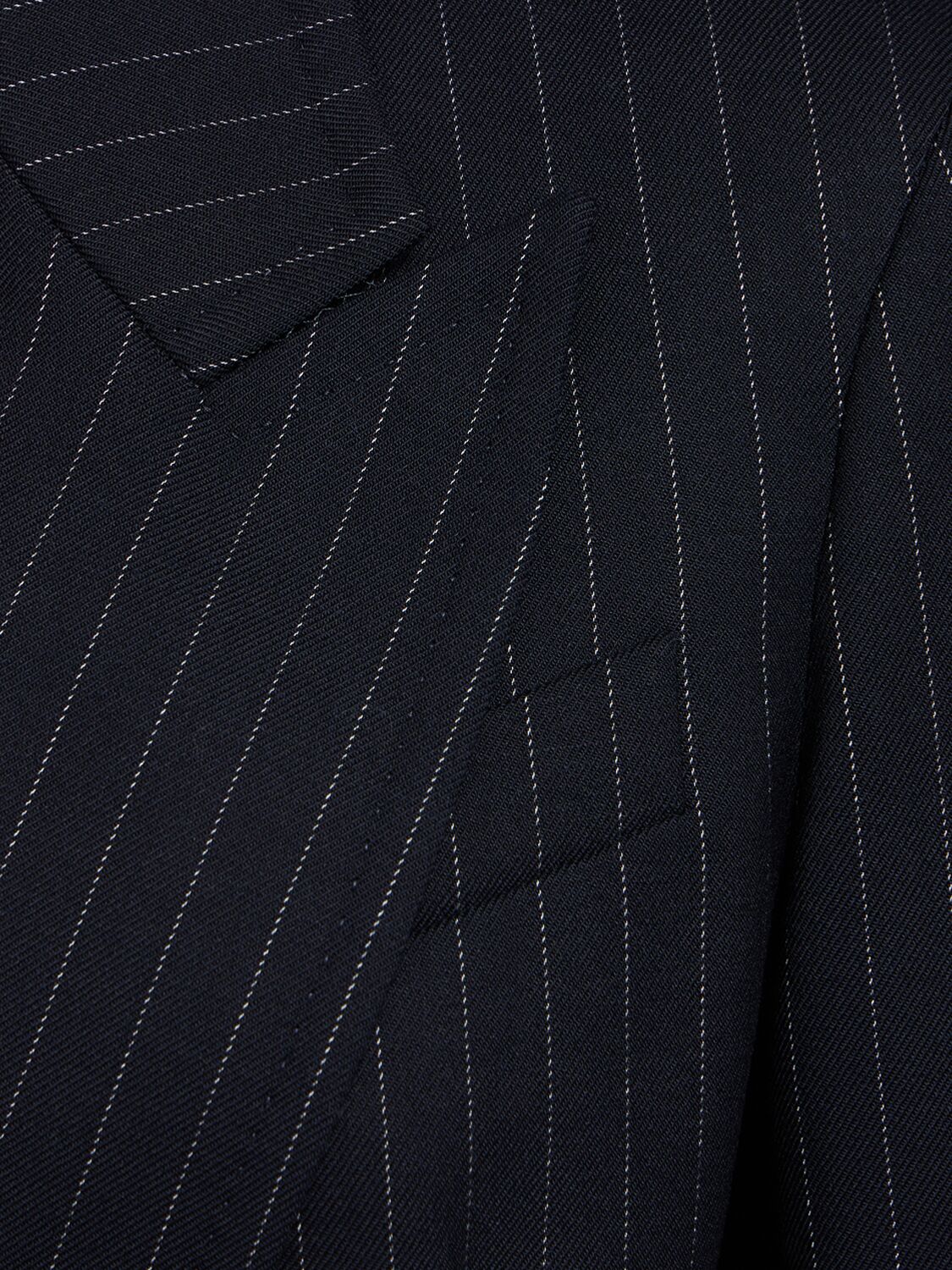 Shop Max Mara Albany Pinstripe Wool Blend Blazer In Blue