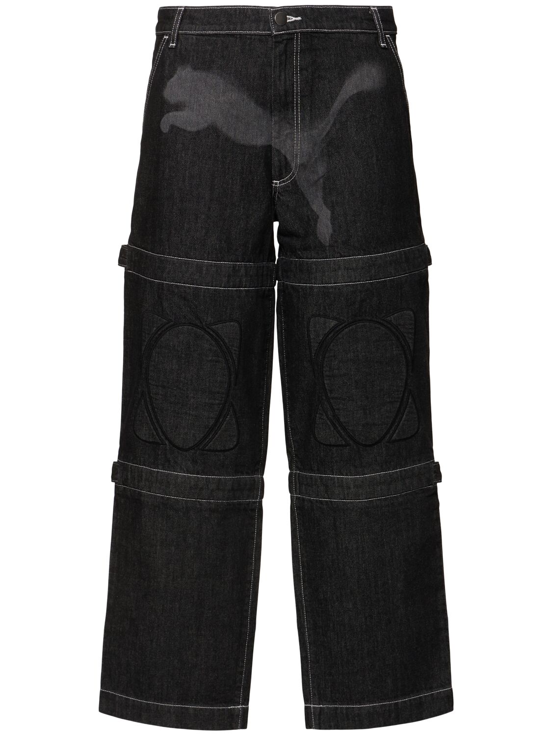 Shop Puma A$ap Rocky Cotton Pants In Black-denim