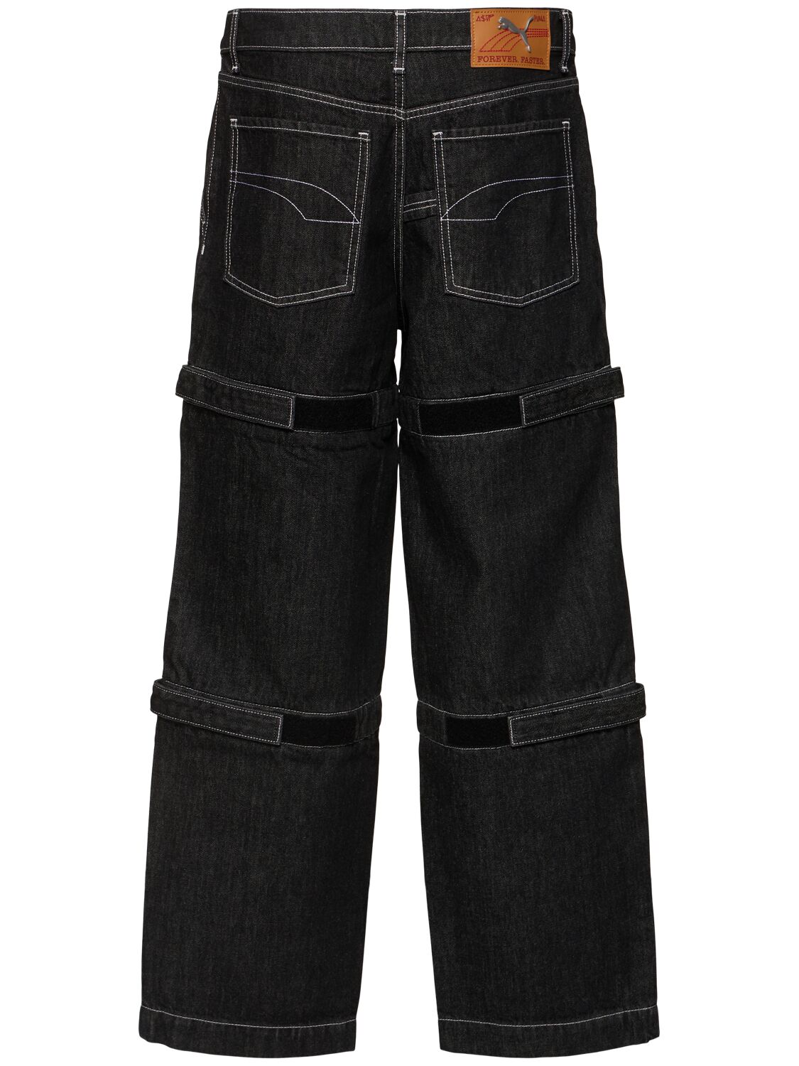 Shop Puma A$ap Rocky Cotton Pants In Black-denim