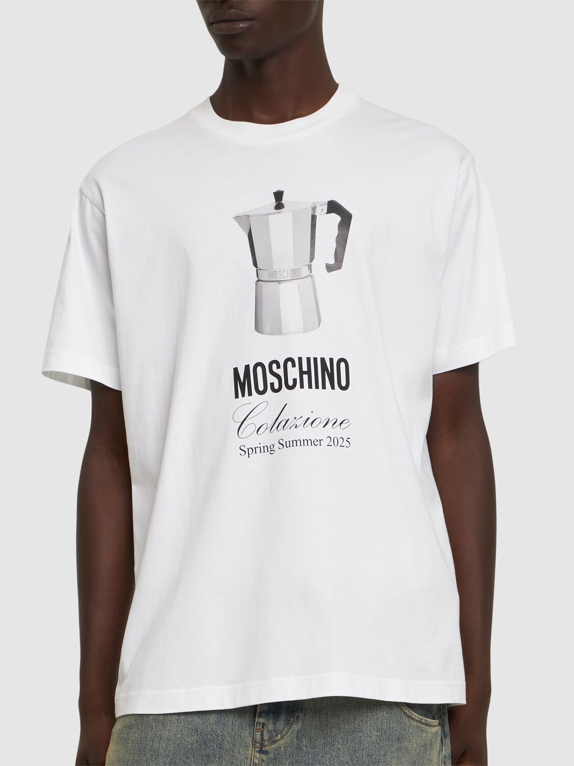 Shop Moschino Caffettiera T-shirt In White