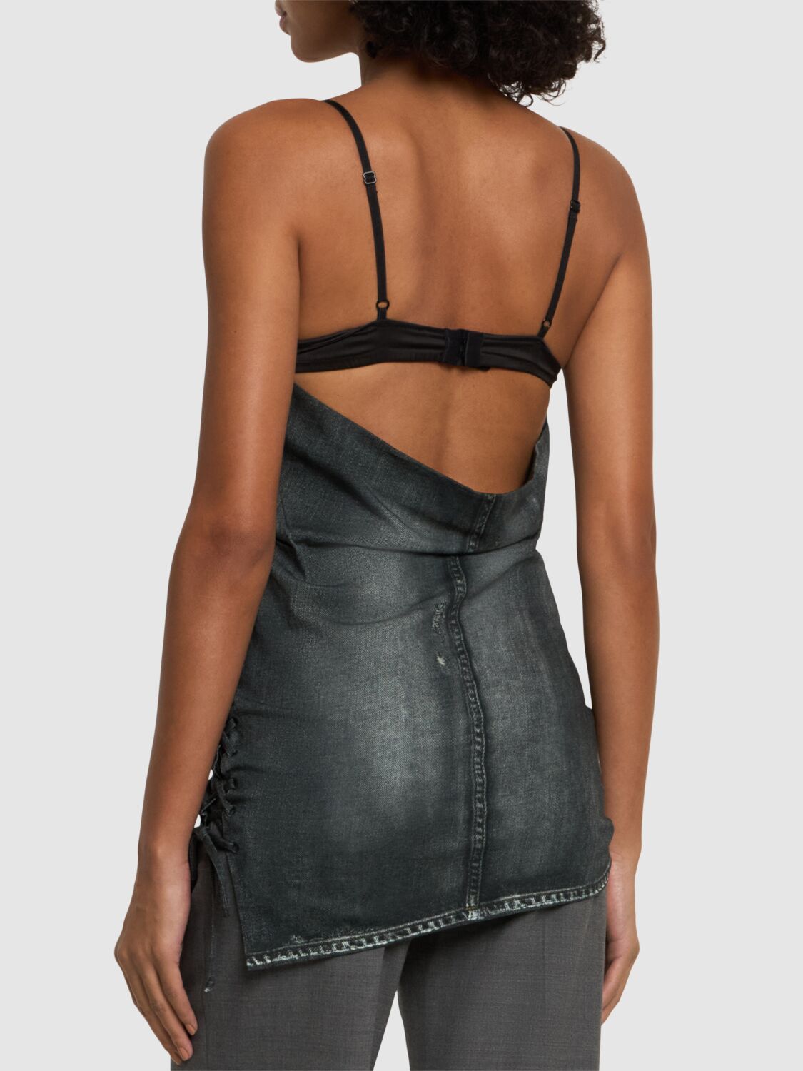 ACNE STUDIOS PRINTED COTTON JERSEY SLEEVELESS TOP 