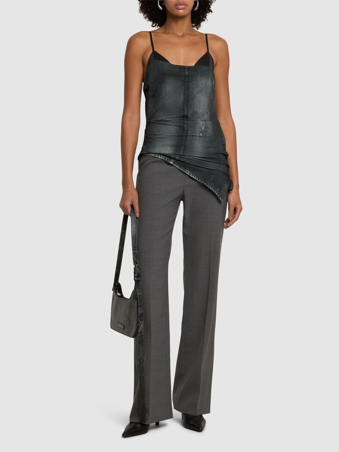 ACNE STUDIOS PRINTED COTTON JERSEY SLEEVELESS TOP 