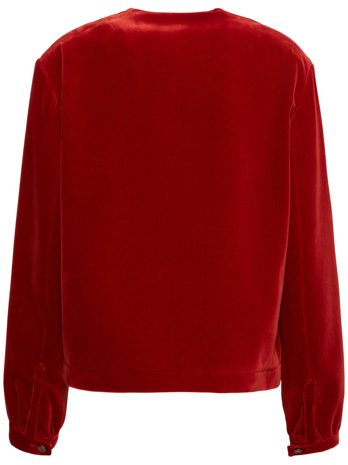 Shop Blazé Milano Jealousy Gliss Velvet Bolero Jacket In Red