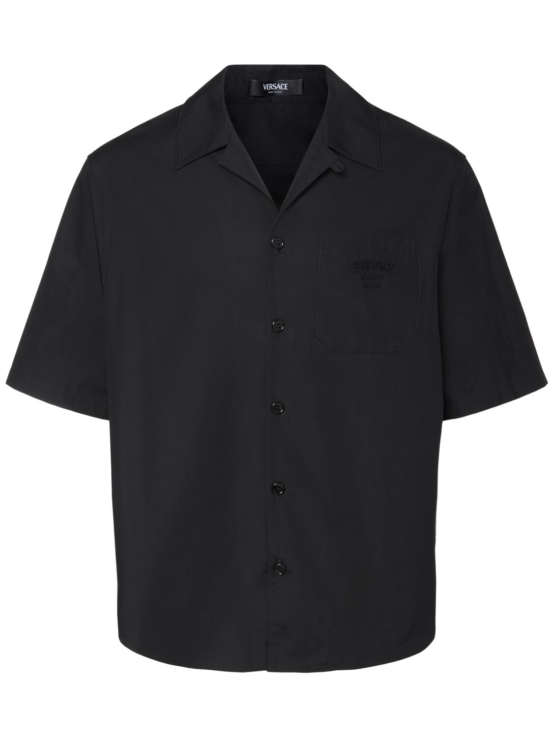 Chemise En Sergé De Soie Et Popeline De Coton - VERSACE - Modalova