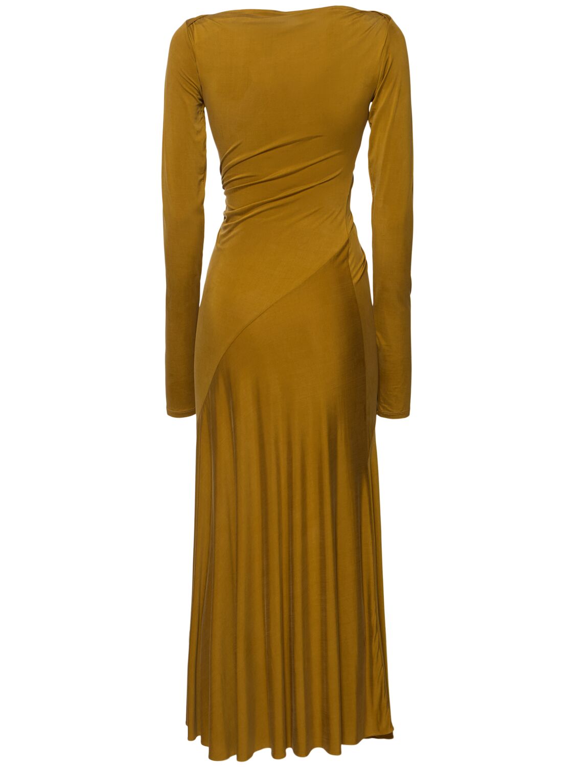The Andamane Saba Suede-touch Jersey Midi Dress In Gold