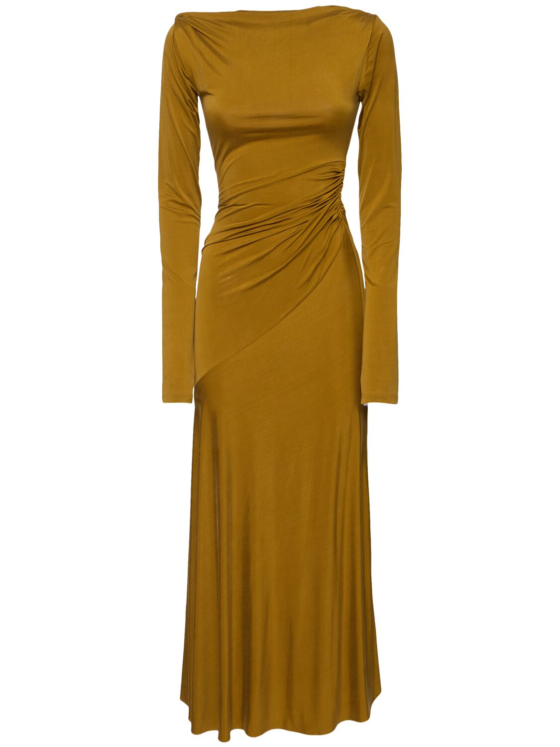 Robe Midi En Jersey Imitation Daim Saba - THE ANDAMANE - Modalova