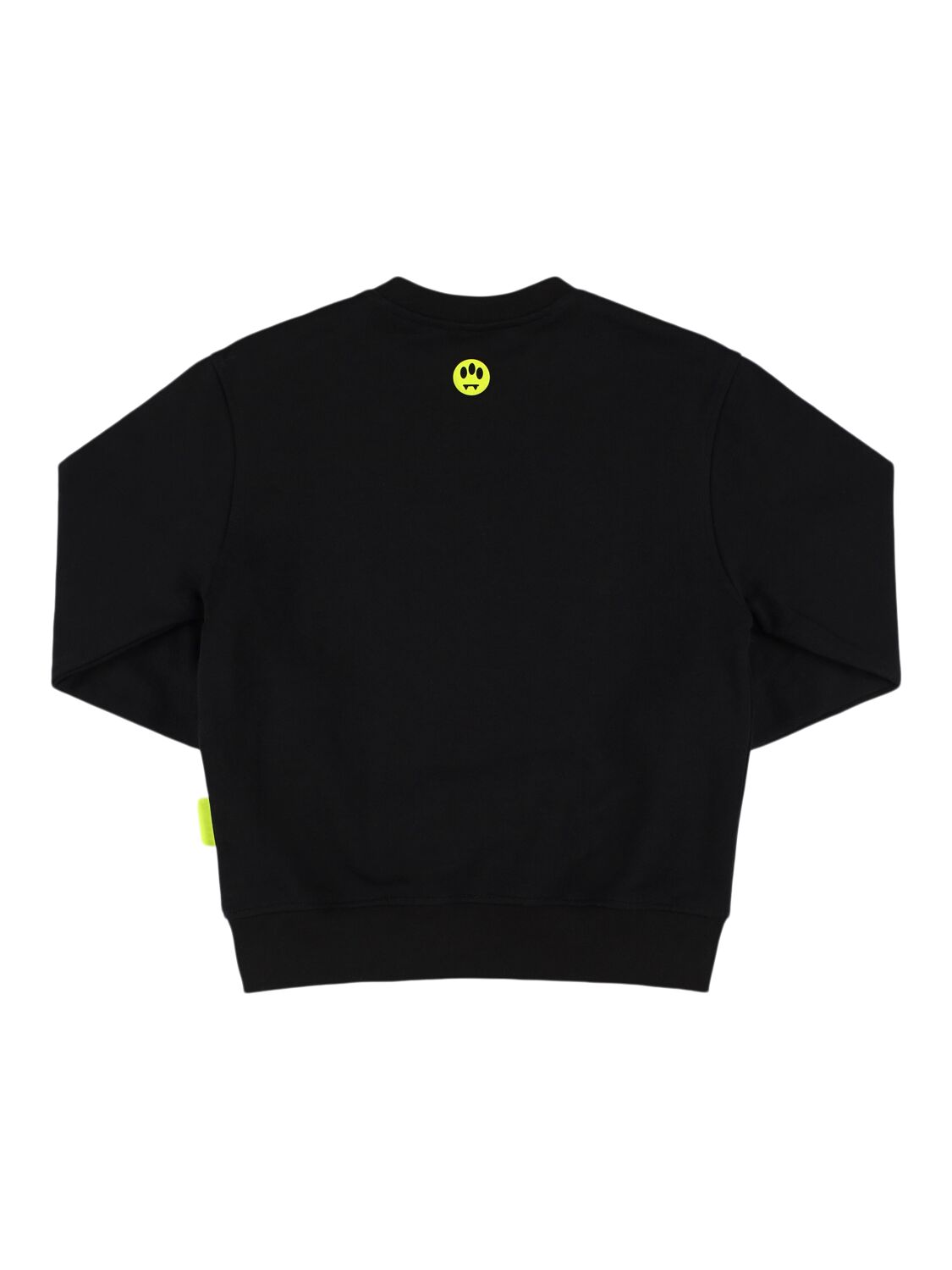 Barrow Printed Cotton Crewneck Sweatshirt In Black