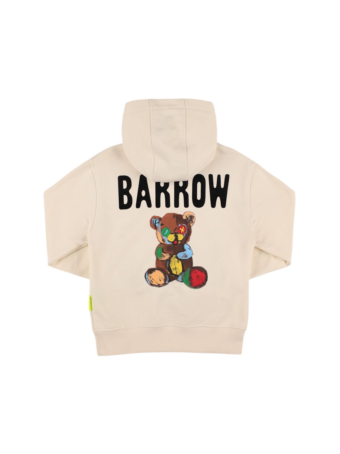 Barrow Printed Cotton Sweatshirt Hoodie In Off-white