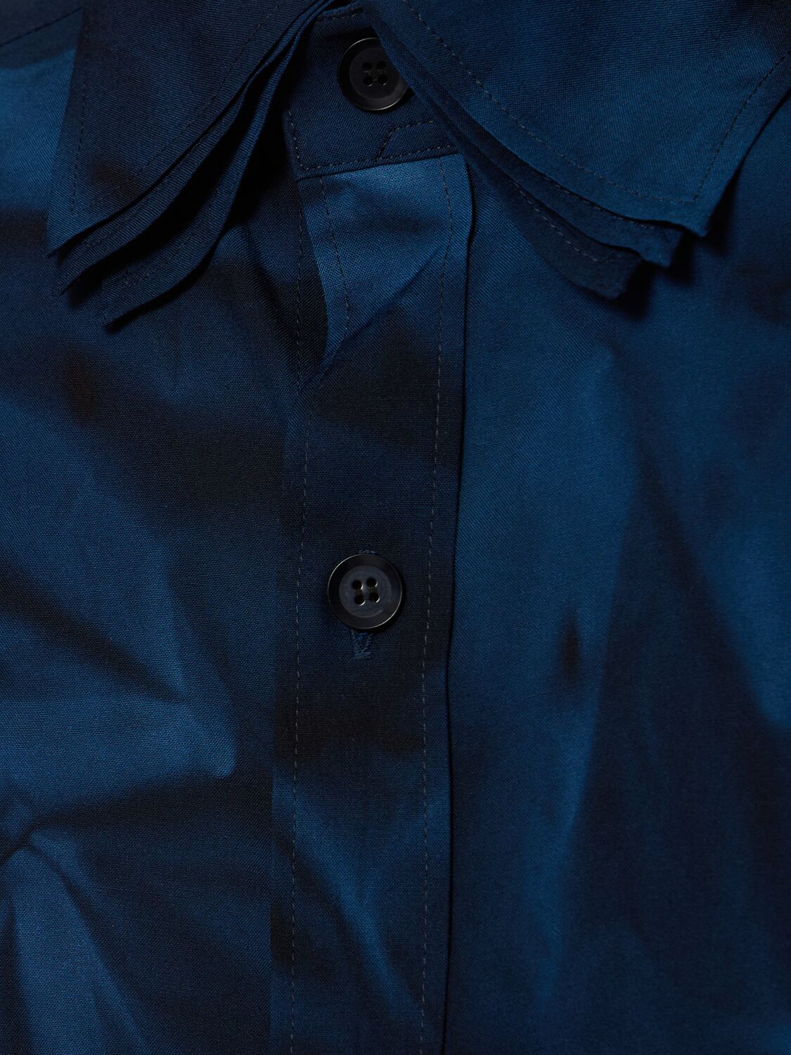 YOHJI YAMAMOTO A-PLACKET TRIPLE COLLAR VISCOSE SHIRT 