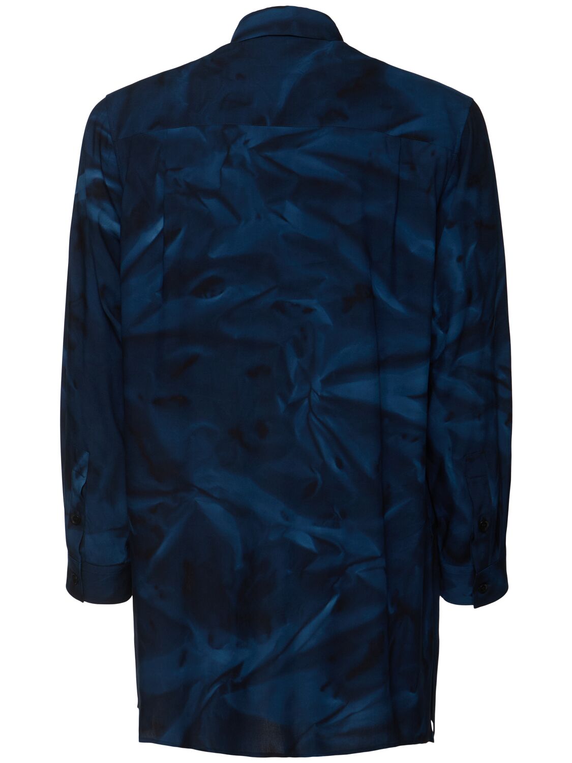 YOHJI YAMAMOTO A-PLACKET TRIPLE COLLAR VISCOSE SHIRT 