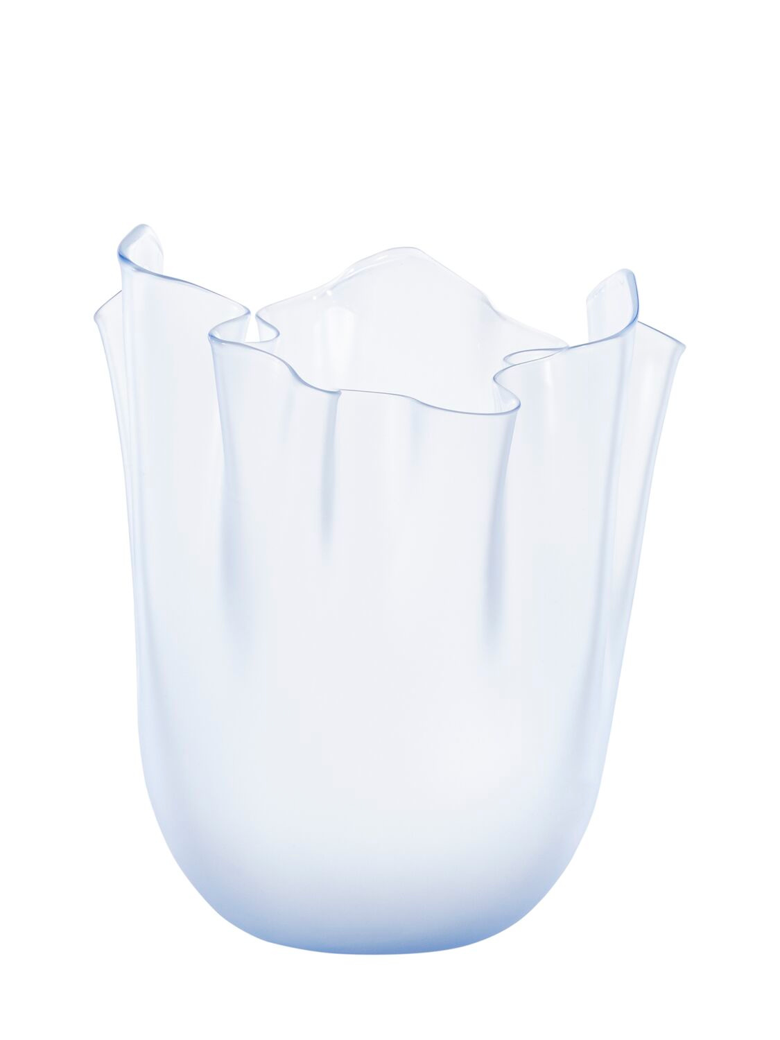 Venini Fazzoletto Vase In Transparent/blu
