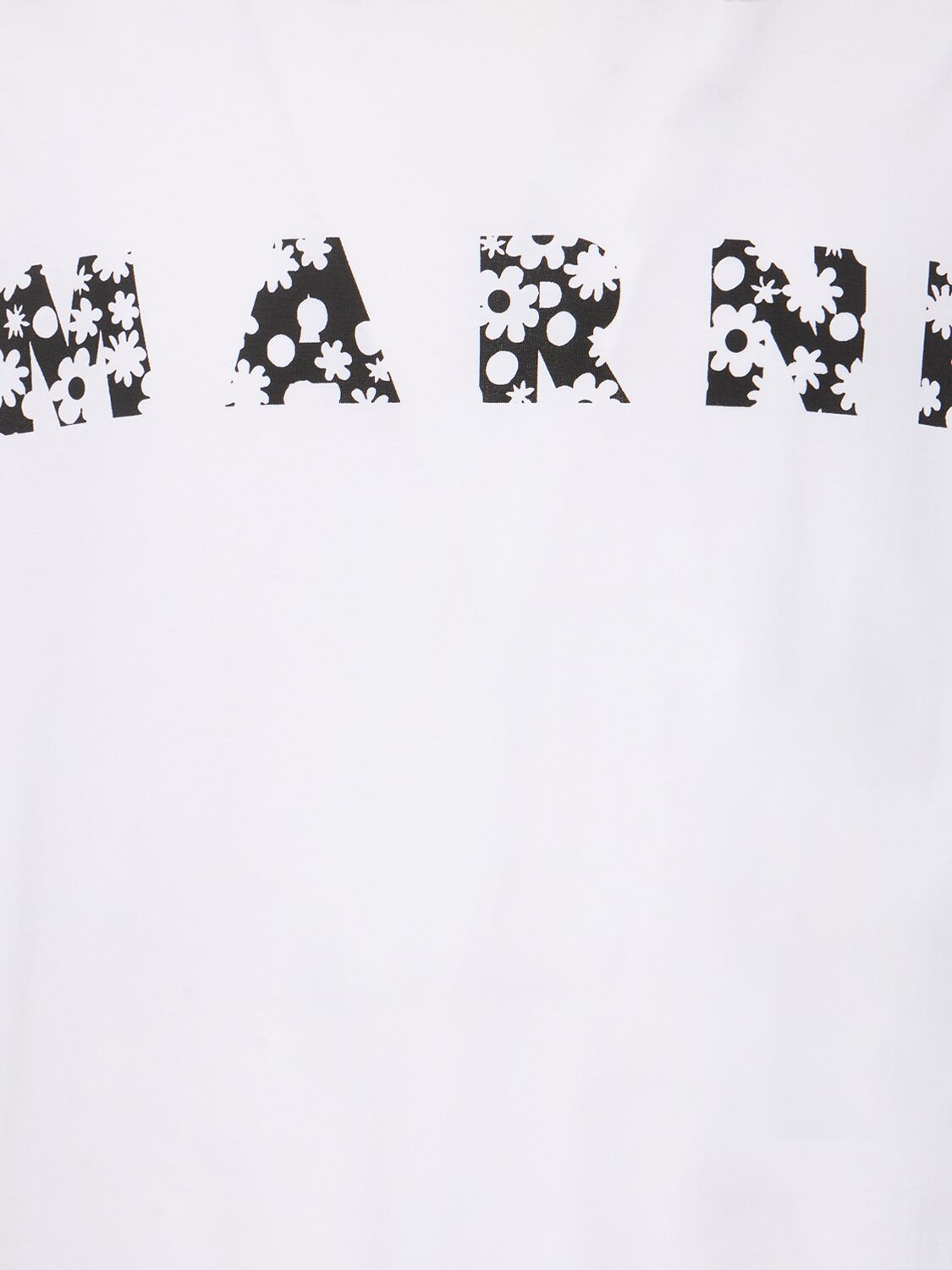 Shop Marni Pop Fields  Logo T-shirt In Lily White